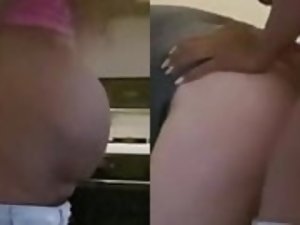 Black Tranny Fuck a Guy and Cum in his Ass, He jerking Off