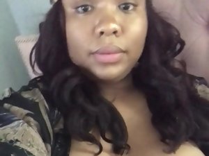Sexy black tranny talking while jerking off
