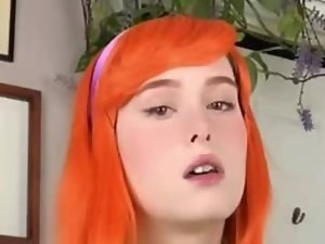 Redhead tteen shemale does blowjob outdoors